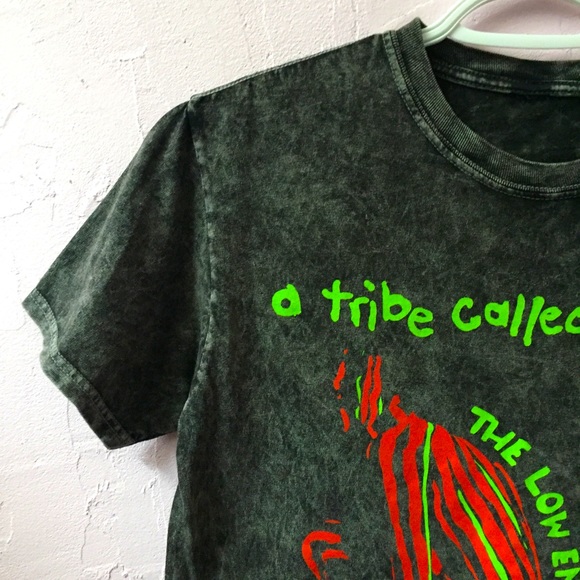A Tribe Called Quest Merch Tee Shirt Gray Mineral Wash The Low End Theory Logo - Picture 4 of 7